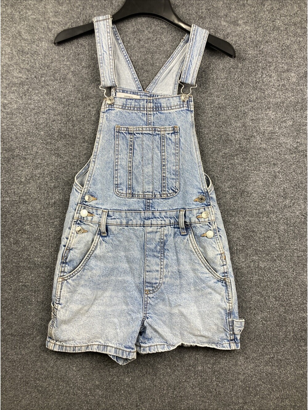 Cotton:On Womens Size 2 Utility Denim Overall Shorts Romper Bibs EUC